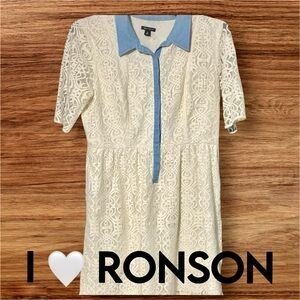 I 🤍 RONSON White Lace Dress S 16